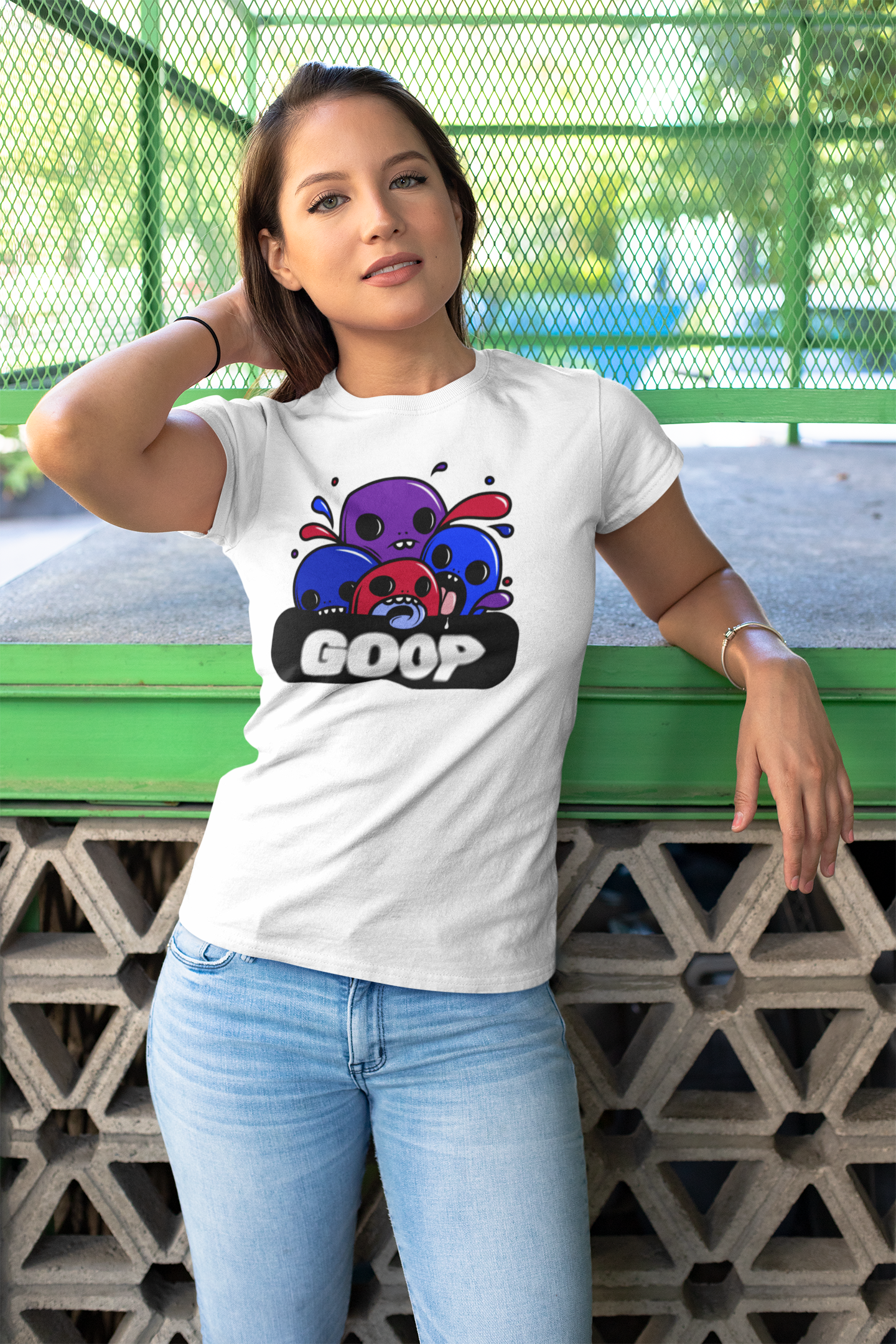 Funny GOOP Designs Branded Company Logo Unisex Garment-Dyed T-shirt for Creative Spirits