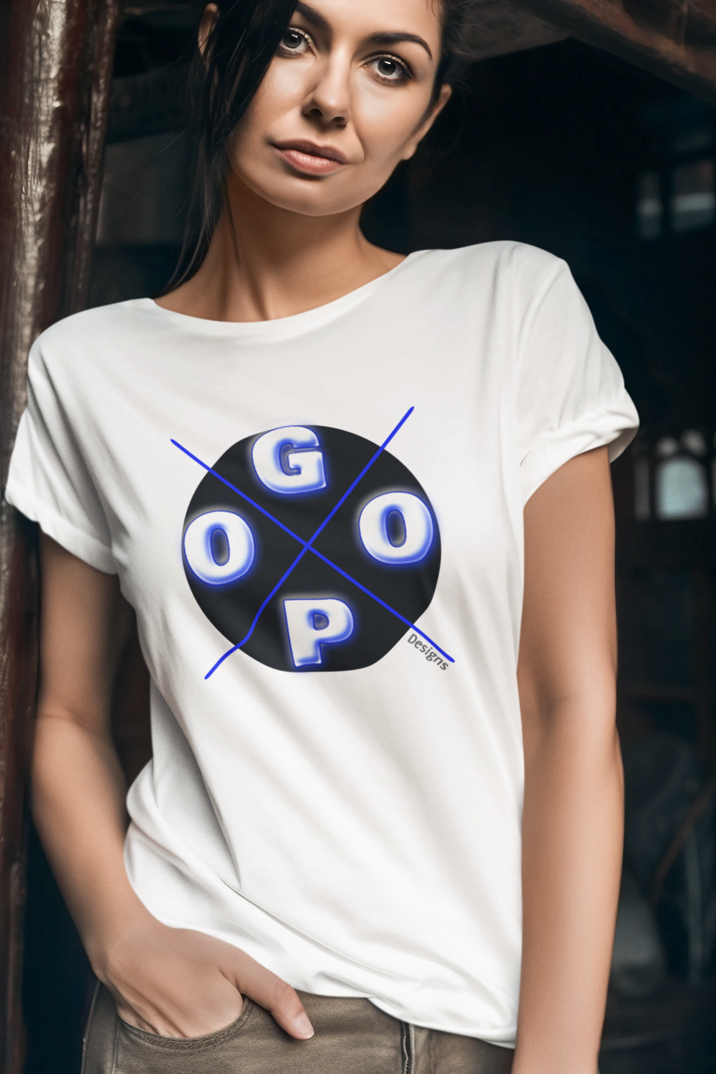 Blue | Sniper Scope Crosshairs Motif by GOOP DESIGNS. Unisex Garment-Dyed T-Shirt - Casual, Trendy Wear for Everyday Style