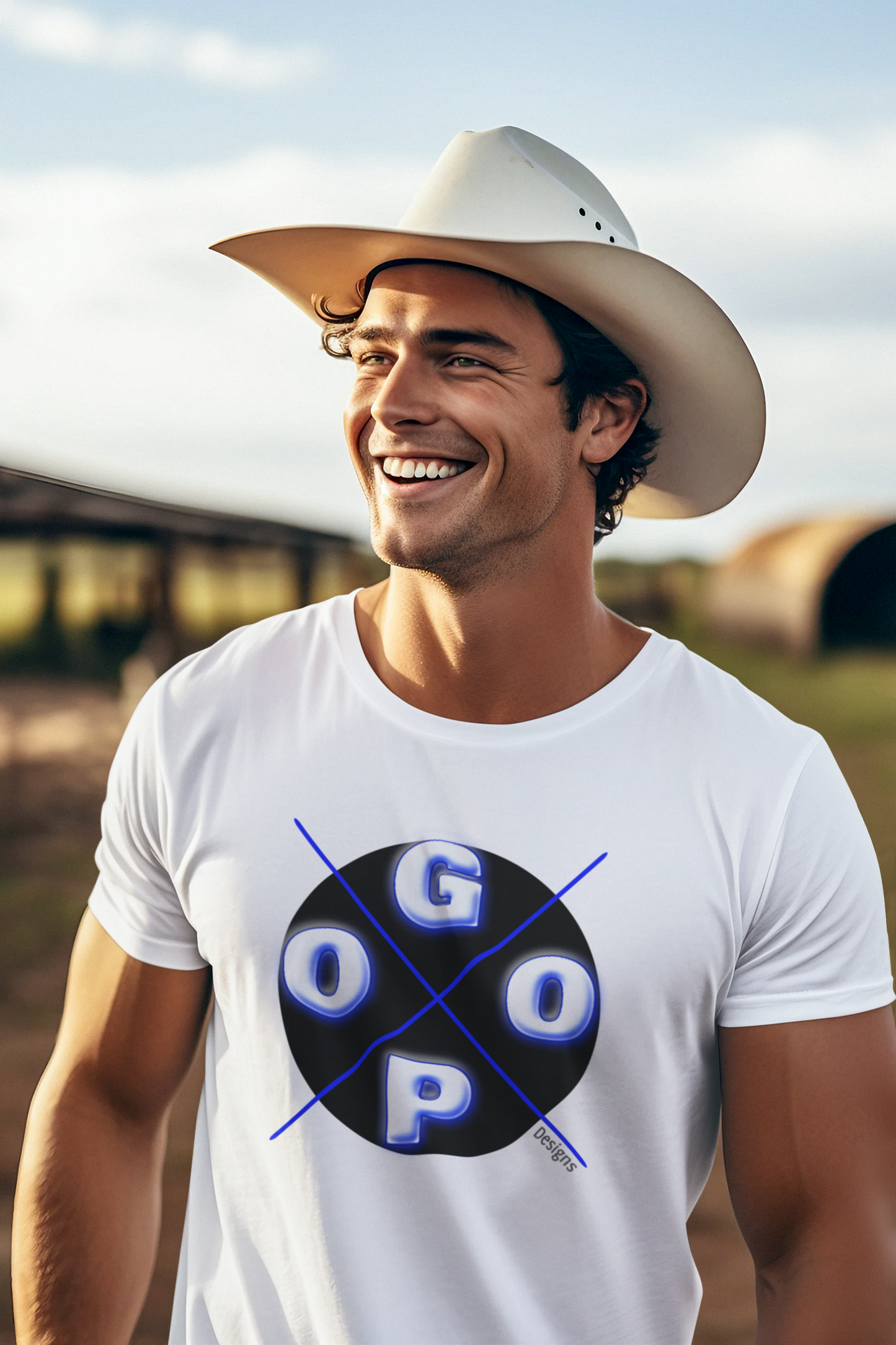 Blue | Sniper Scope Crosshairs Motif by GOOP DESIGNS. Unisex Garment-Dyed T-Shirt - Casual, Trendy Wear for Everyday Style