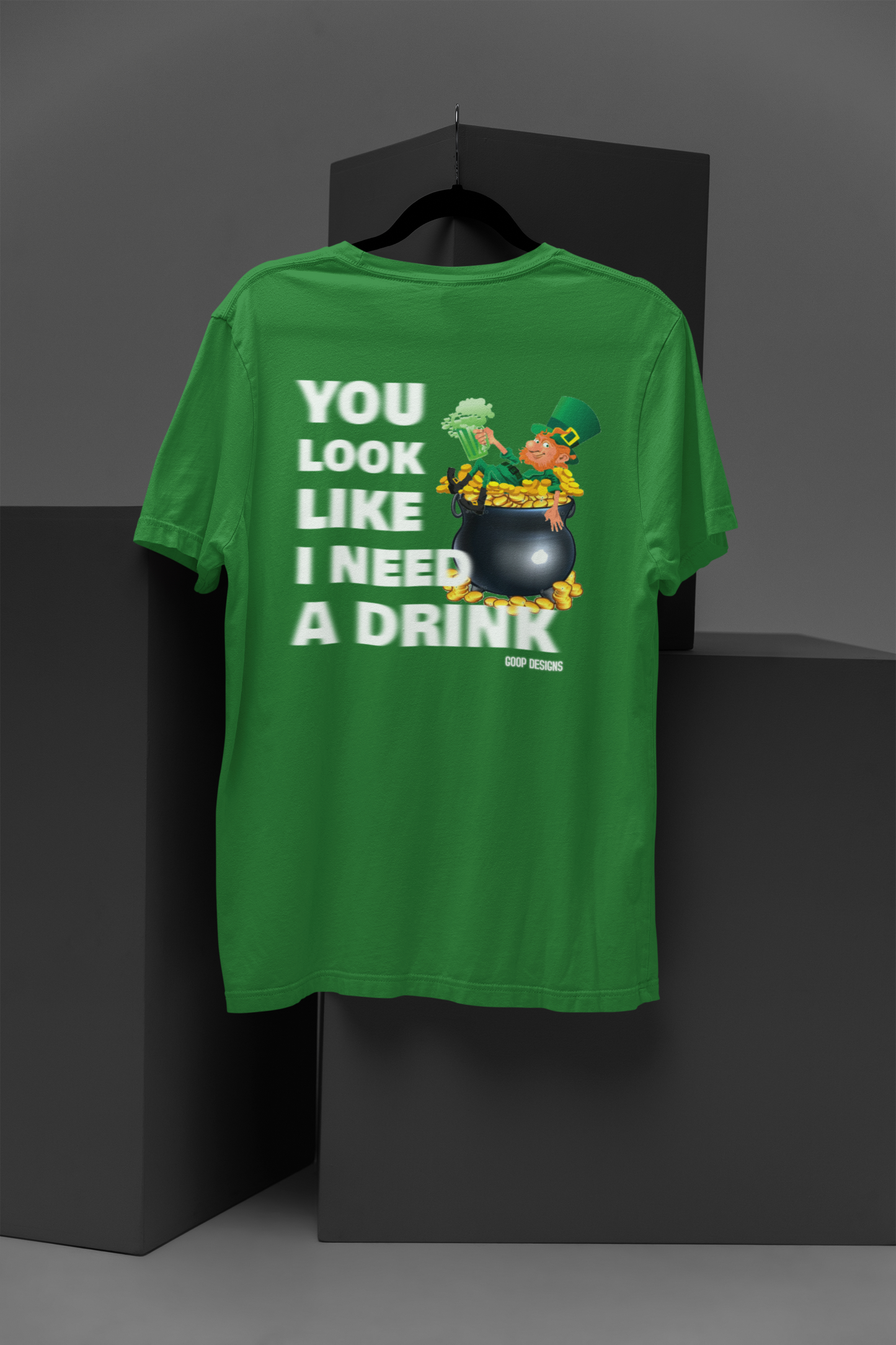 Blurry Font Lucky Gold Cauldron Unisex Garment-Dyed T-Shirt for St. Patrick's Day