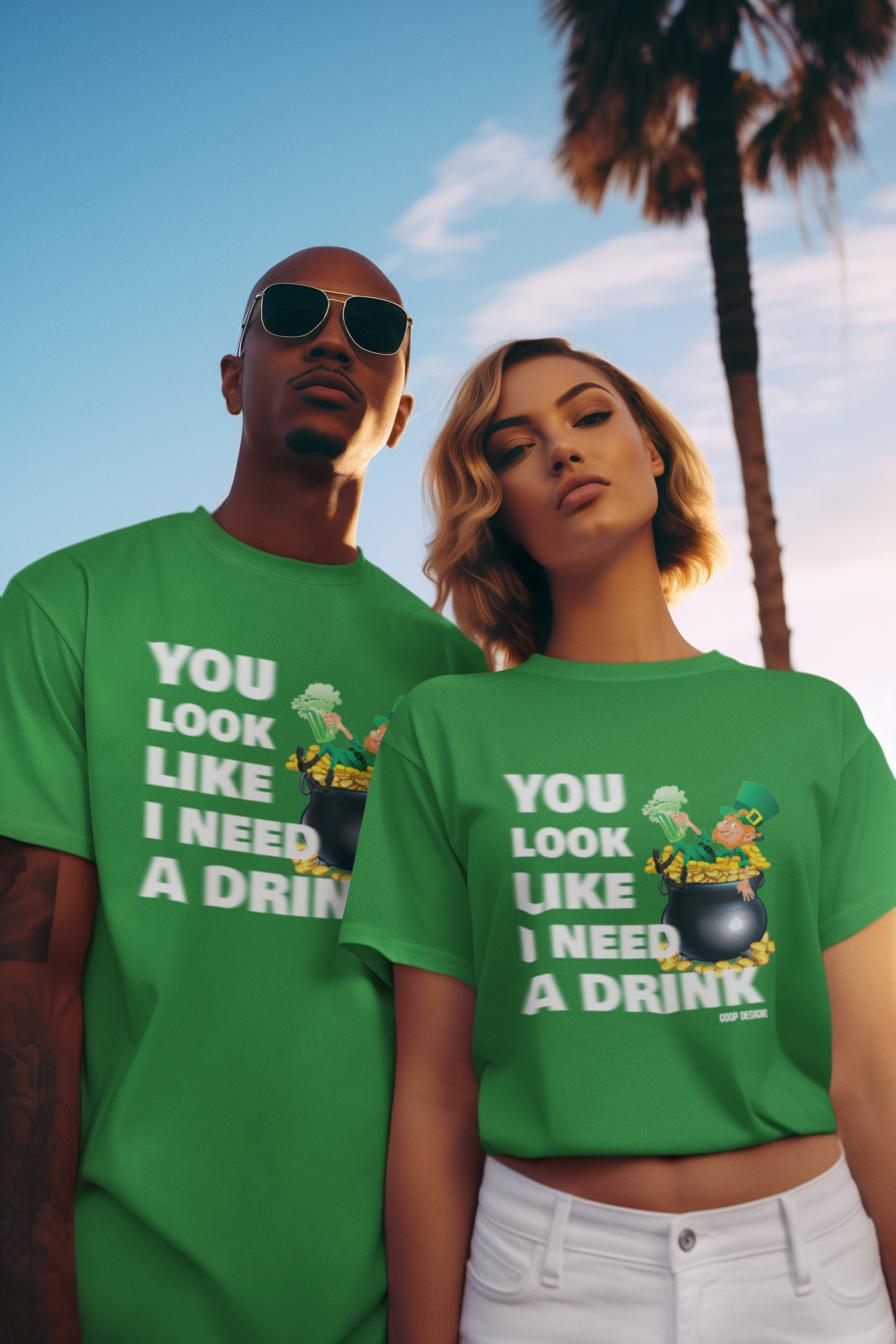 Blurry Font Lucky Gold Cauldron Unisex Garment-Dyed T-Shirt for St. Patrick's Day