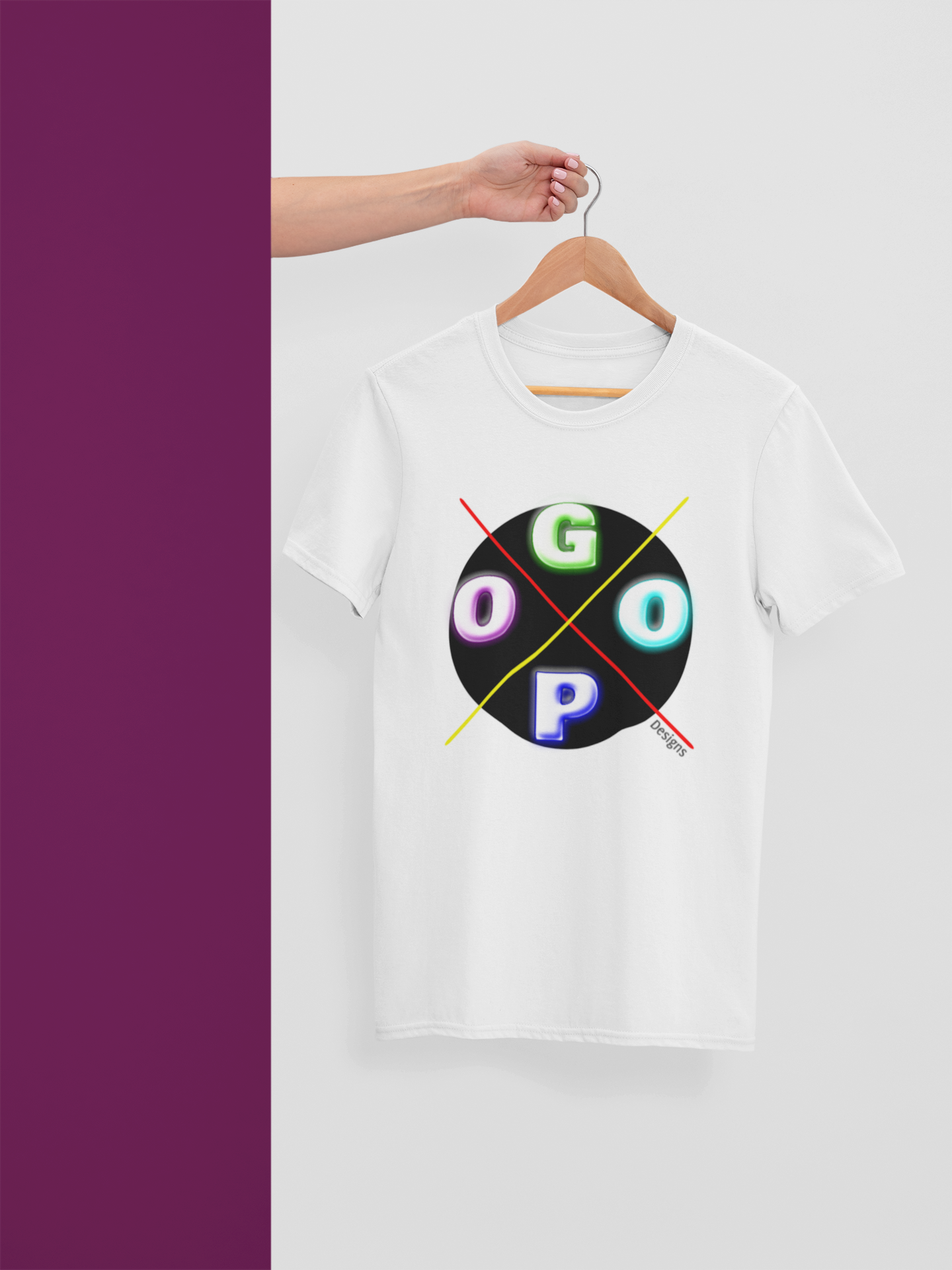 Rainbow | Sniper Scope Crosshairs Motif by GOOP DESIGNS. Unisex Garment-Dyed T-Shirt - Casual, Trendy Wear for Everyday Style