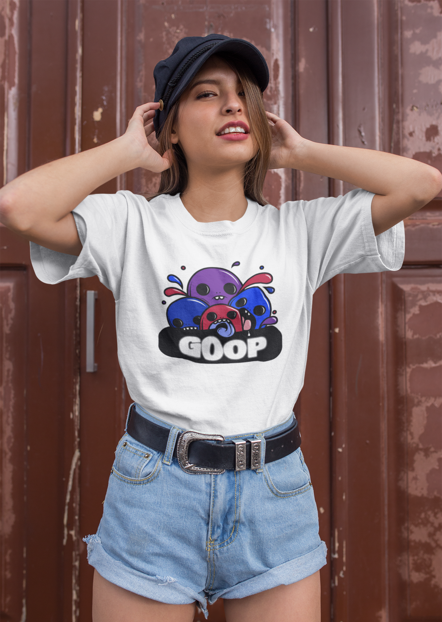 Funny GOOP Designs Branded Company Logo Unisex Garment-Dyed T-shirt for Creative Spirits